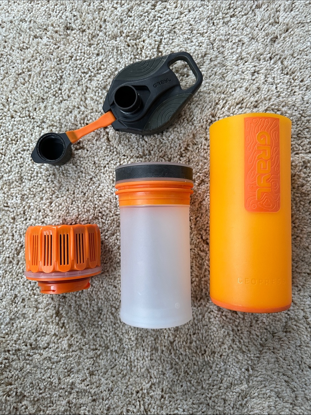 GeoPress Orange Water Purifier Bottle